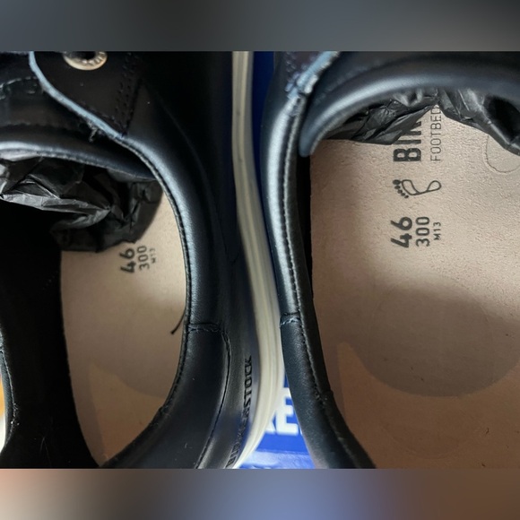 NIB Birkenstock Men’s Bend Low Leather Sneakers in Midnight Blue in size 13 - Picture 7 of 9